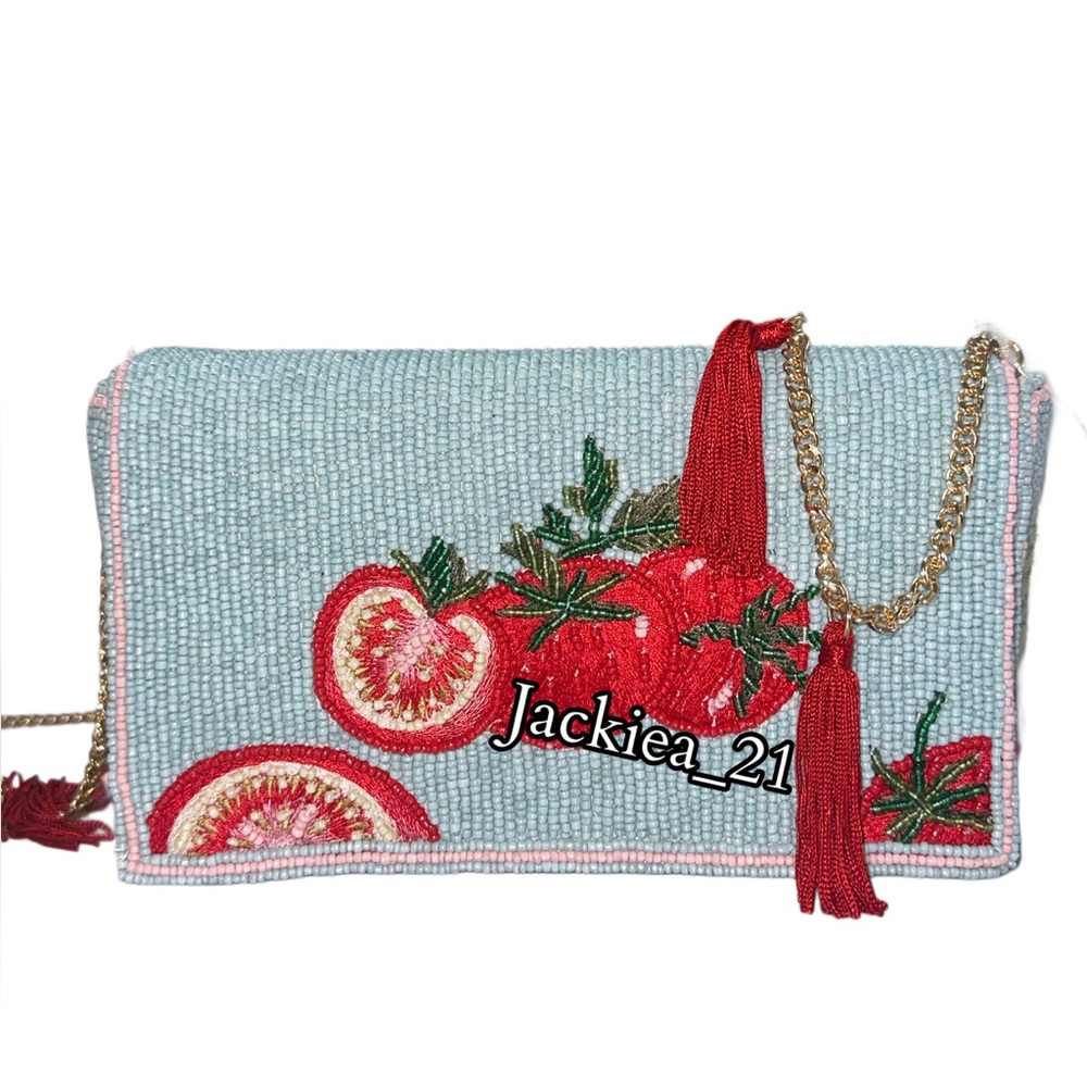 💙 Tomato Blue and Red Beaded shoulder bag